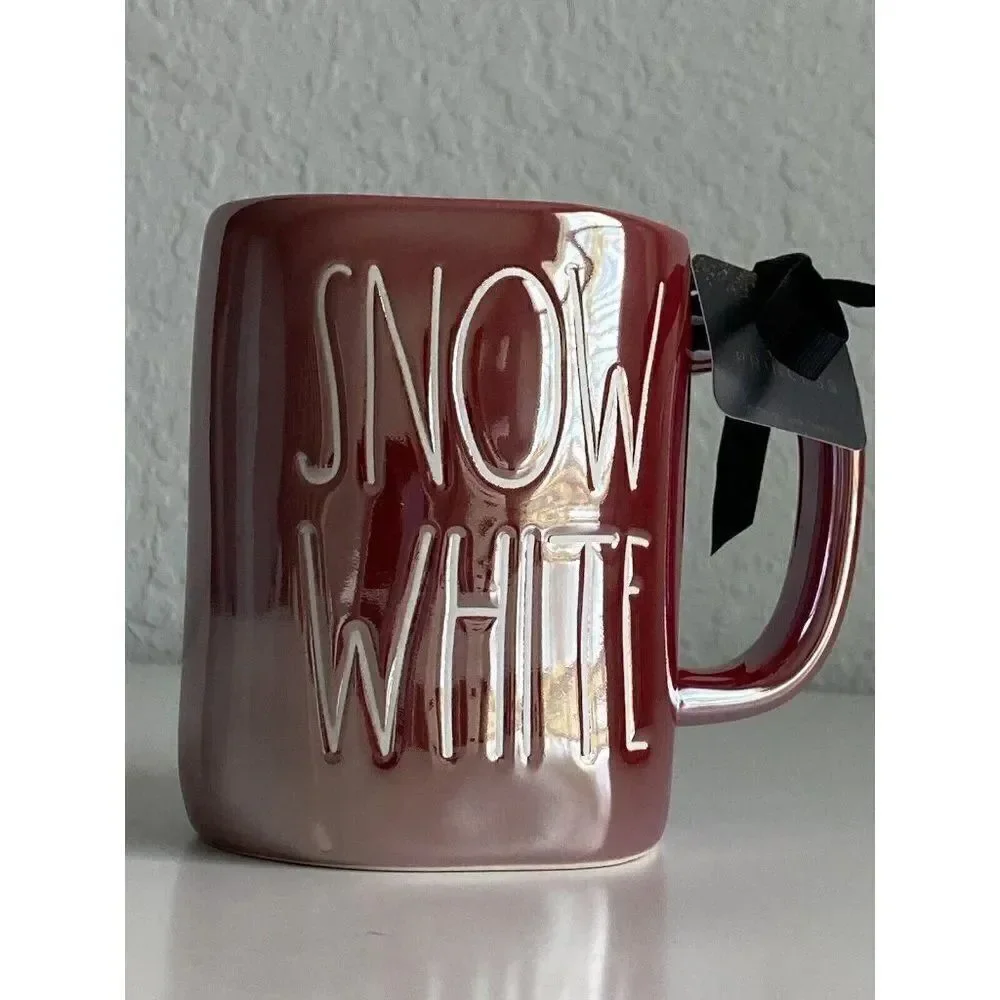 Rae Dunn Disney Snow White Red Iridescent Ceramic Mug NEW‎